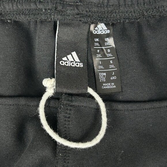 Adidas Must Haves 3-Stripes Sweatpants Mens 2XL‎ Black Tapered Drawstring - Picture 13 of 16
